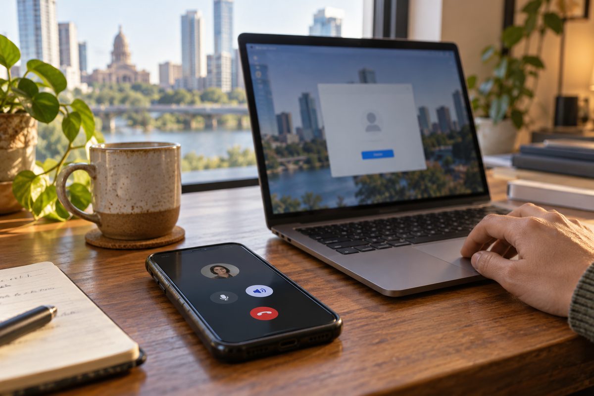 Phone on speaker while the customer accepts the connection prompt